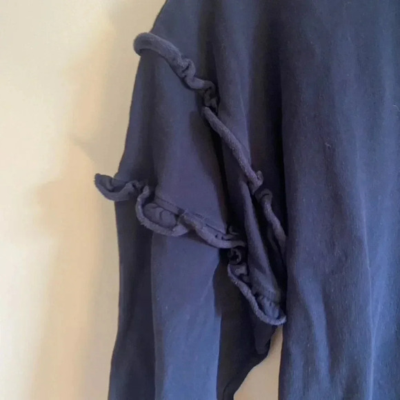 Time and Tru Blue Ruffle Sleeve Sweatshirt - Picture 5 of 11
